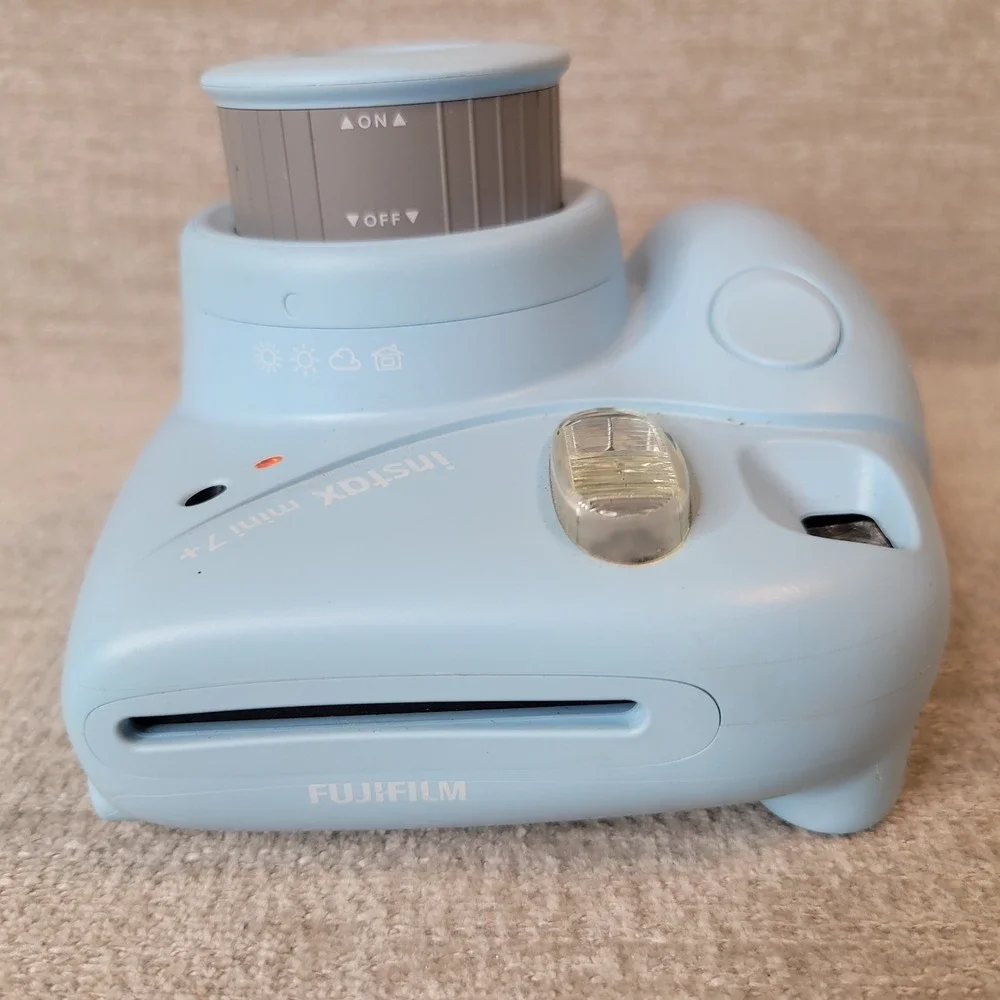 Fuji Instax Mini 7 Plus Light Blue Camera Great Working Condition - Tested